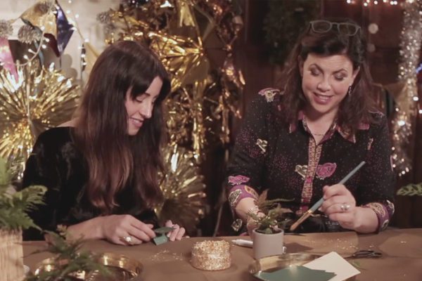 Kirstie Allsopp making crafts in her BBC Worldwide Learning series Kirstie's Handmade Christmas