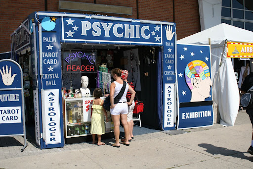Psychic booth at fair