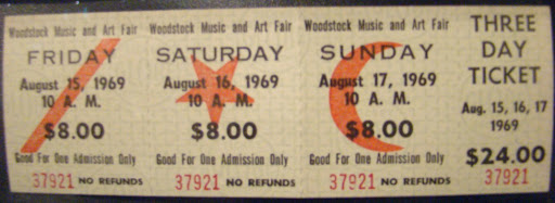 Woodstock 1969 ticket